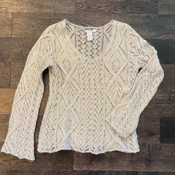 CAbi Sweaters - cabi Open Knit Sweater, S, Glacier Gray, EUC